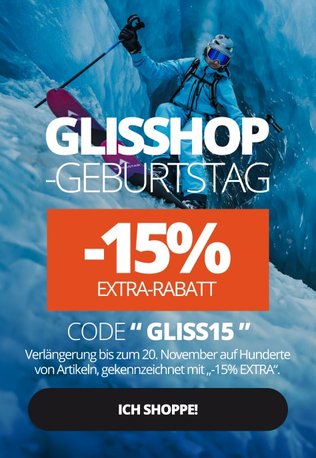 GLISSHOP-GEBURTSTAG -15% supplémentaires