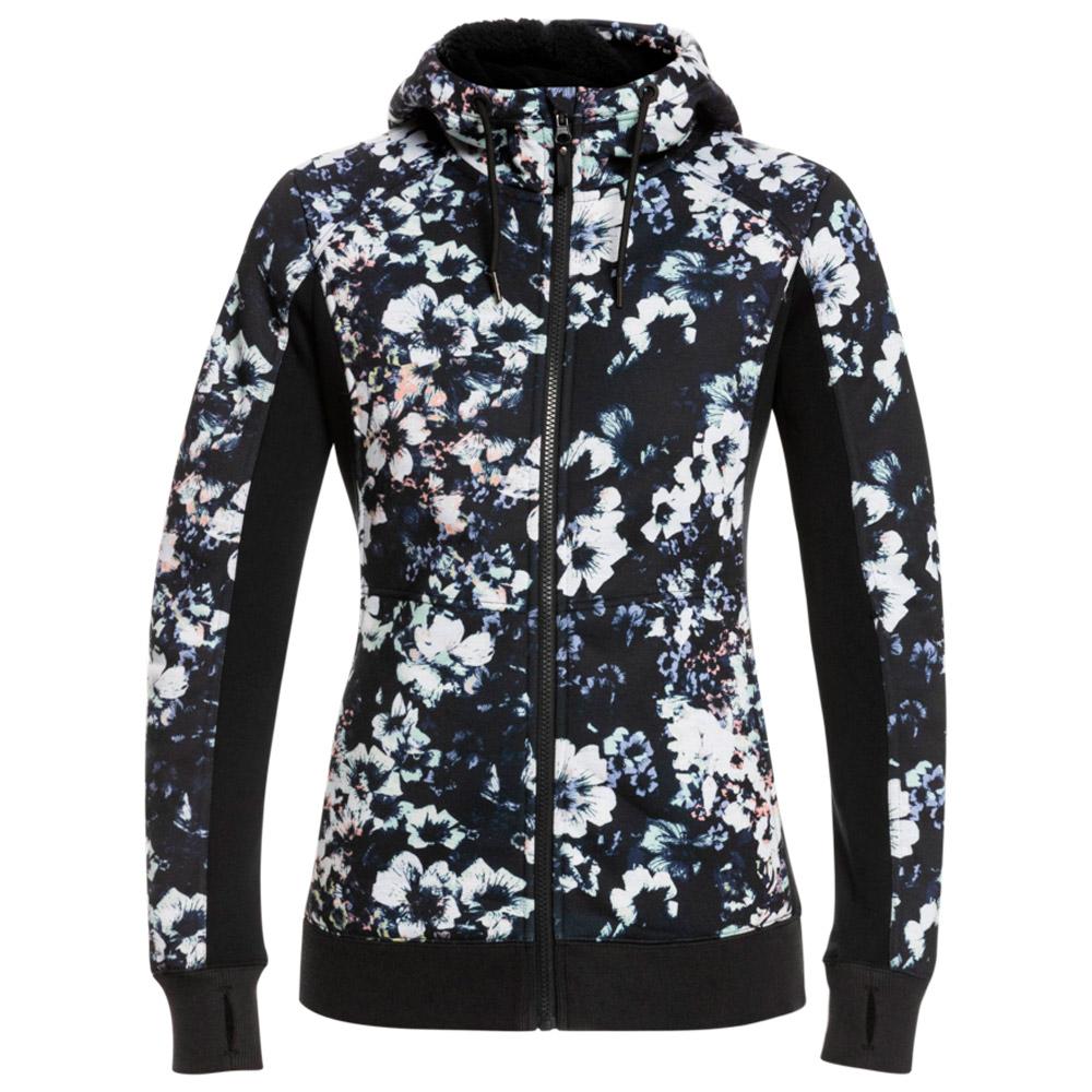 Roxy Sweatshirt Frost True Black Flowers Winter 2023 Glisshop