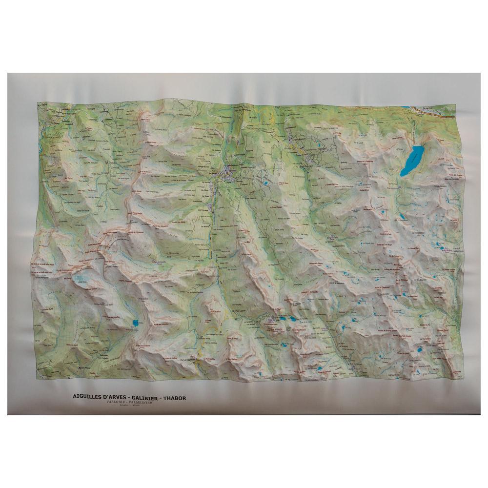 Deniveles - Aiguilles-D'arves, Galibier & Thabor (Summer) - Raised-relief map