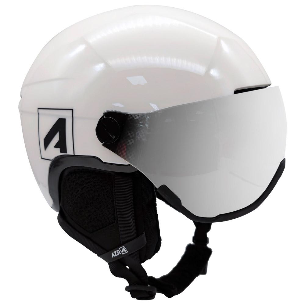 AZR - Orion Visor Blanc Nacré Noir Verni Gris Miroir + Yellow Visor - M - Helmet w/ visor