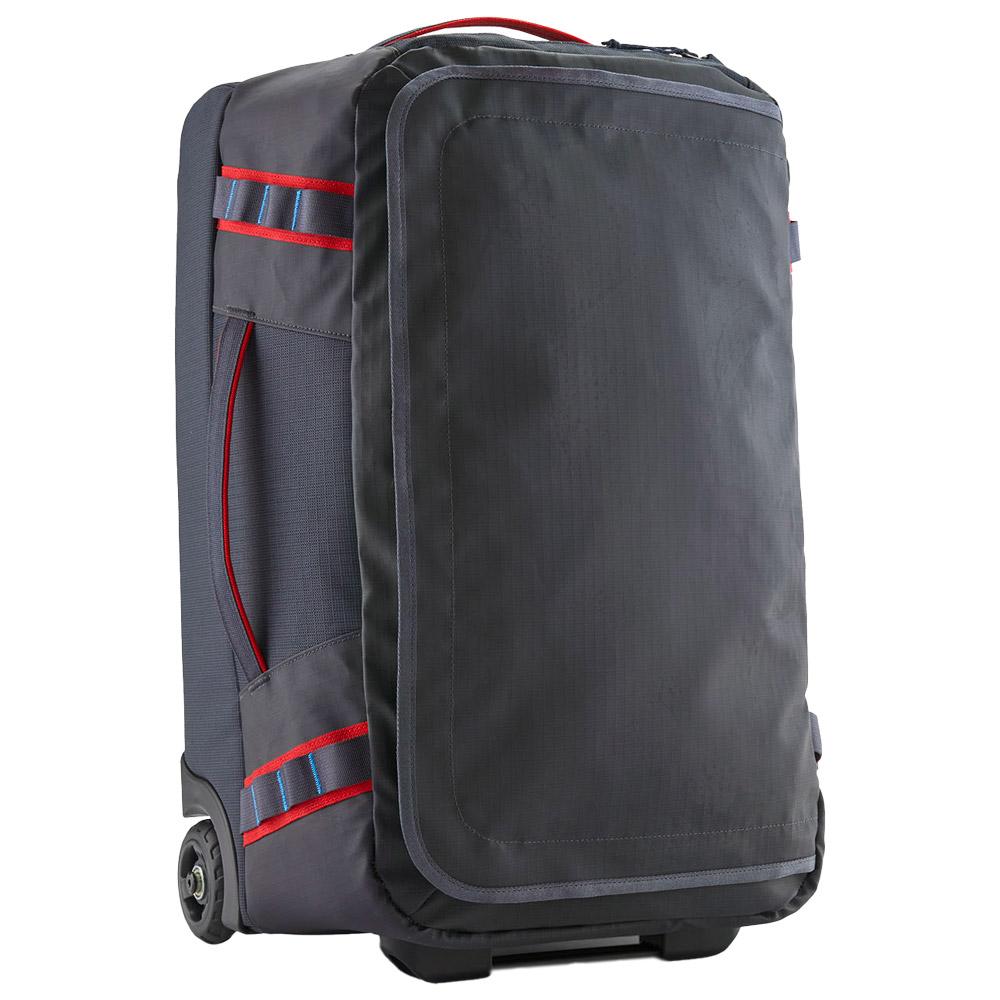 Patagonia - Black Hole Wheeled Duffel 40L Smolder Blue Amanita Red - Koffer - Schwarz - Glisshop.de