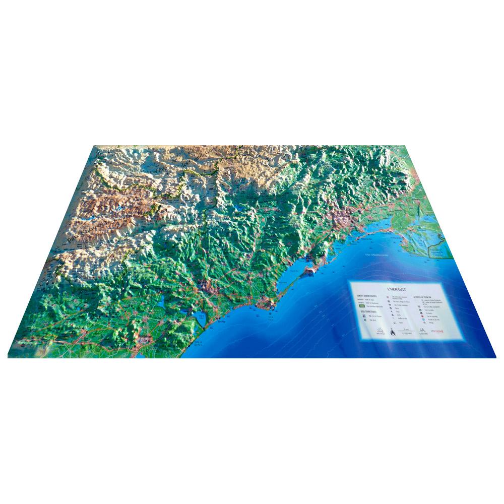 3DMAP - L'hérault - Raised-relief map