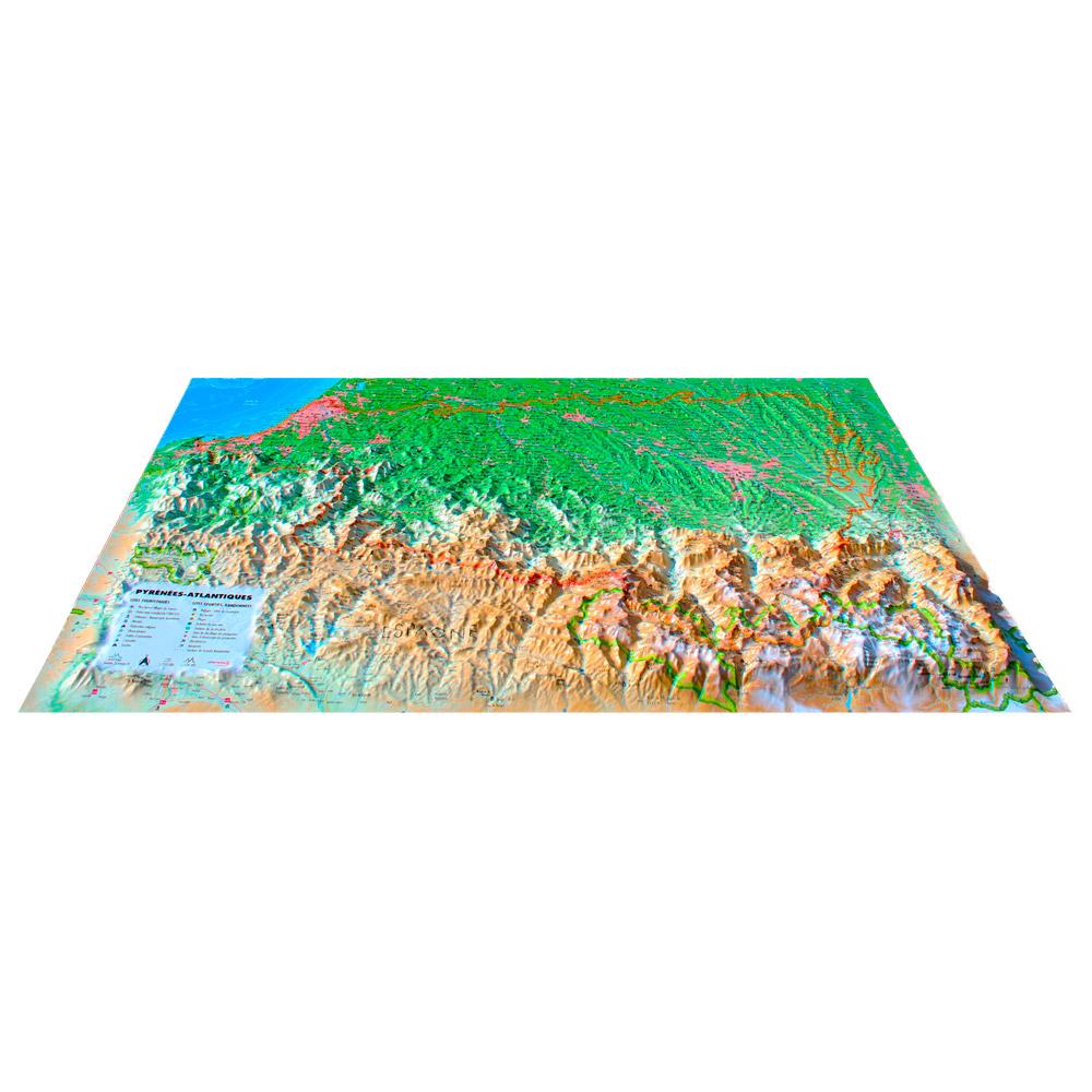 3DMAP - Pyrénées-Atlantiques - Raised-relief map