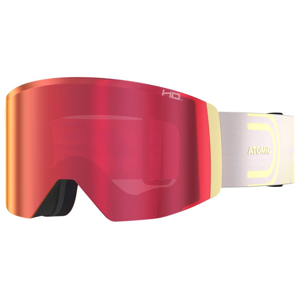 Atomic - Four Q L Hd Gull Grey Butter Red Hd + Yellow Blue Hd - Skibrille - Rot - Glisshop.de