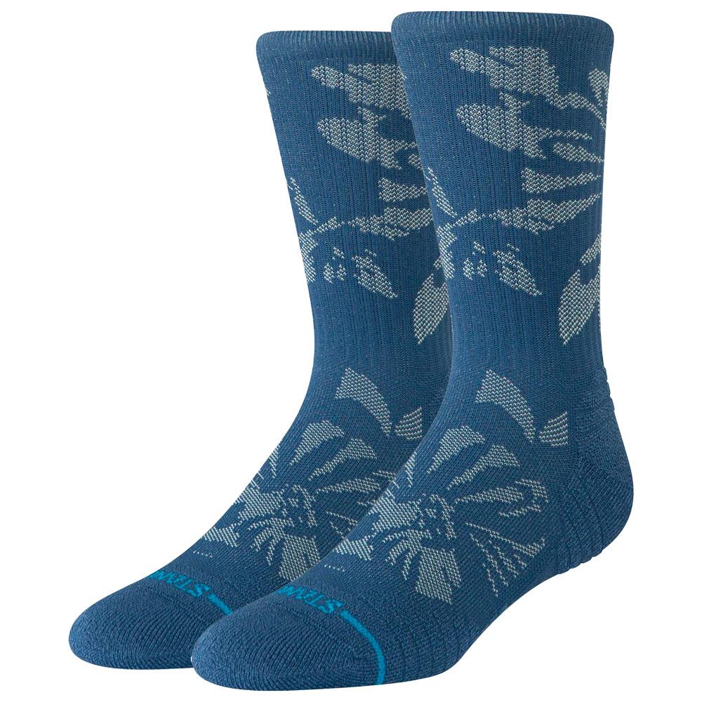 Stance - Perf Run Crew Mid Cushion Sock Flora Scan Deep Teal - L - Socks