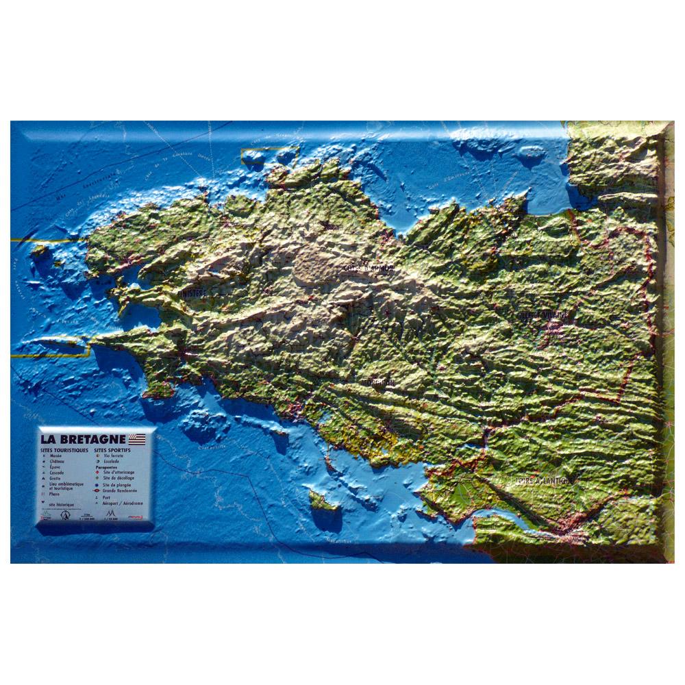 3DMAP - Bretagne - Raised-relief map