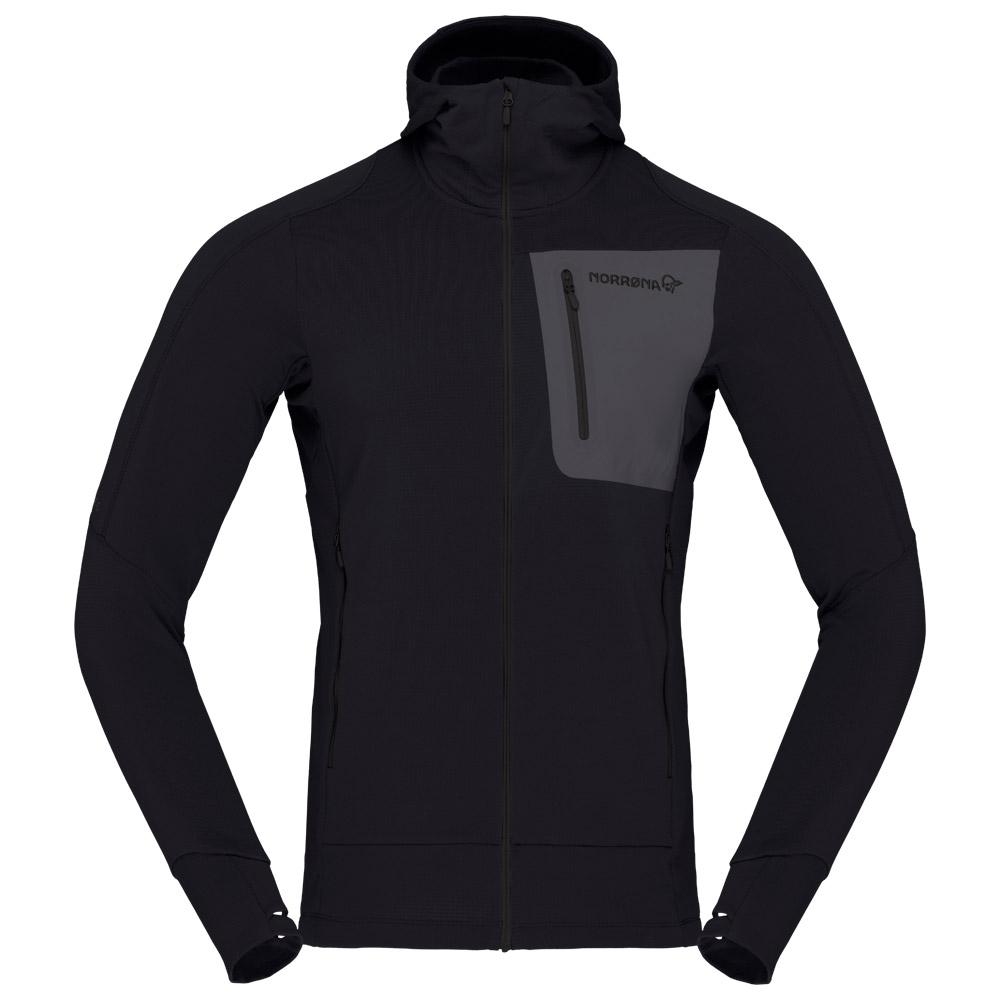 Norrona Fleece Falketind Power Grid Hood Caviar Winter 2025 Glisshop