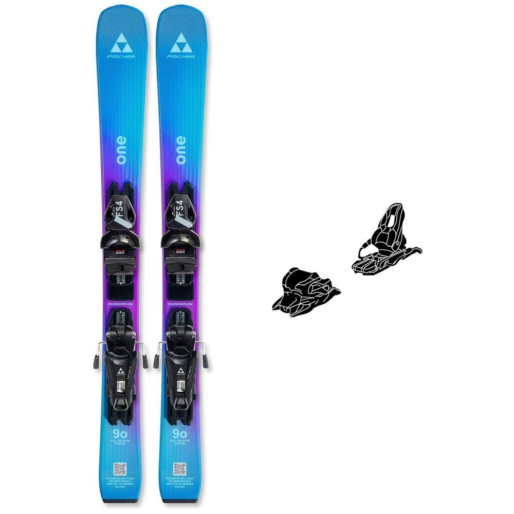 Fischer - Pack Ski Fischer One (70-90) - 80 + Fs4 Gw Ca Jrs Br.80 Solid Black Black - Ski