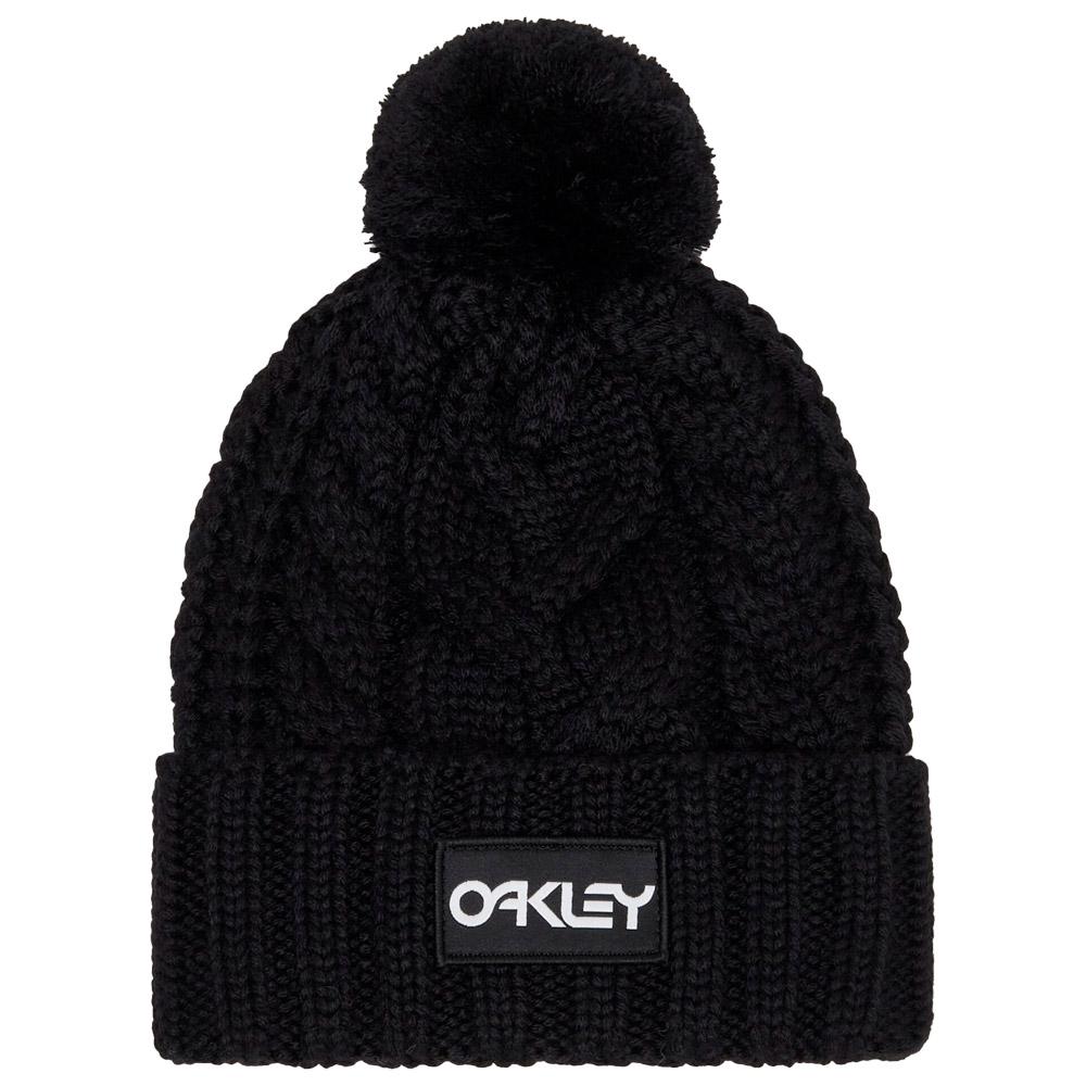 Oakley - Harper Pom Beanie Black White Logo - Beanies