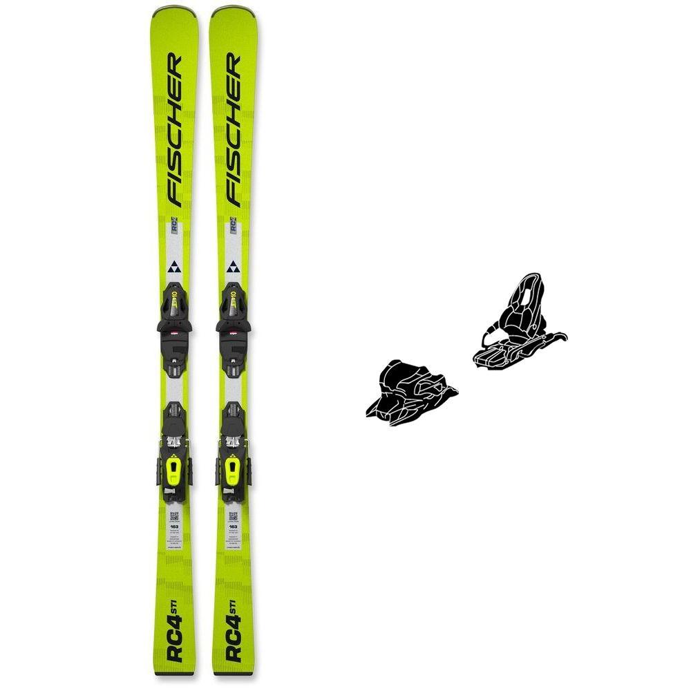 Fischer - Pack Ski Rc4 Sti Twin Powerrail - 163 + Rs10 Gw Powerrail Br.78 Solid Black Flash Yellow - Ski