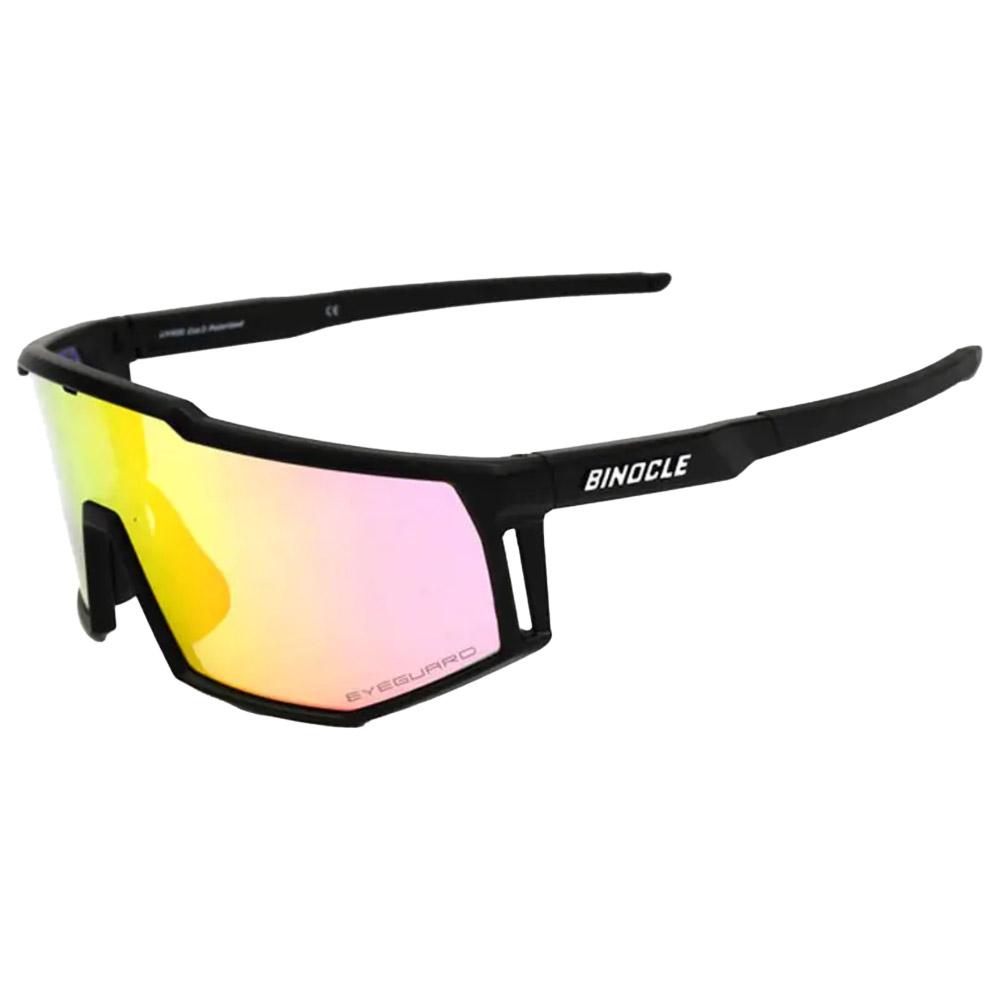 Binocle Eyewear - Horizon Shiny Black Pink Mirror Polarized - Sonnenbrille - Schwarz - Glisshop.de