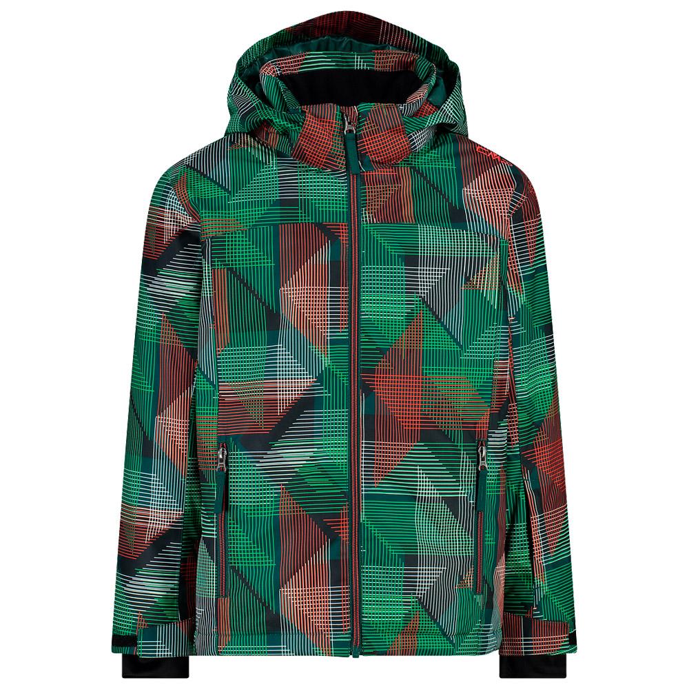 CMP - Kid Jacket Snaps Hood Deep Mint Alipne Tango - 152 - Ski Jacket