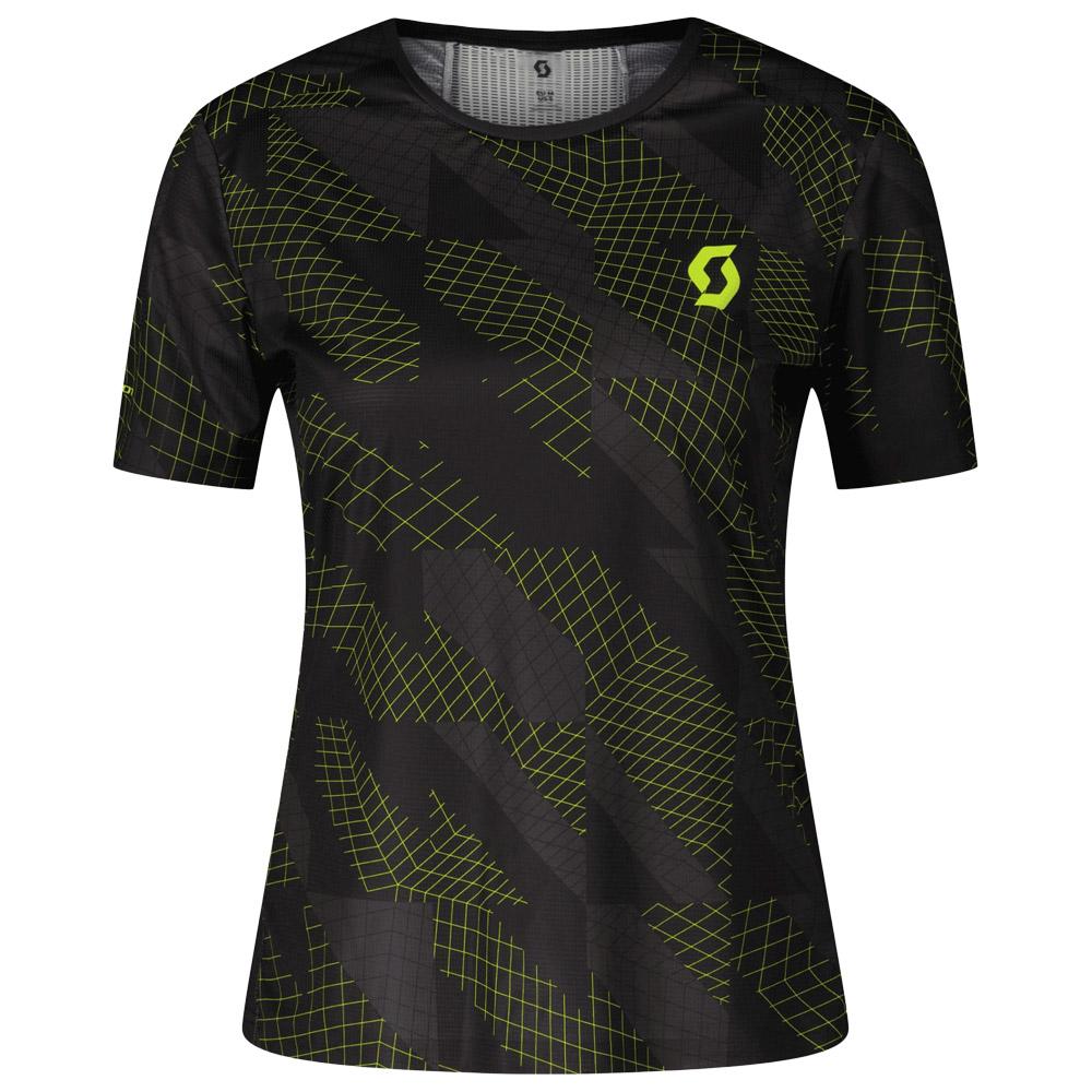 Scott - Tee W's Rc Run Short Sleeve Black Yellow - M - Trail tee-shirt