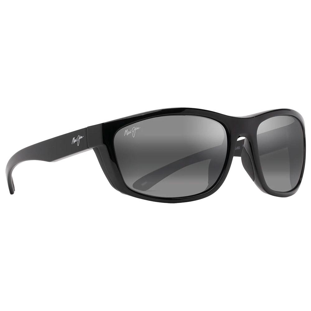 Maui Jim - Nuu Landing Noir Brillant Gris Neutre Mineral Superthin - Sonnenbrille - Schwarz - Glisshop.de