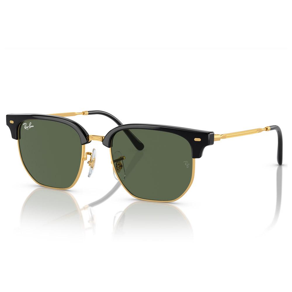 Ray Ban - New Clubmaster Kids Polished Black Gold Dark Green - Sunglasses