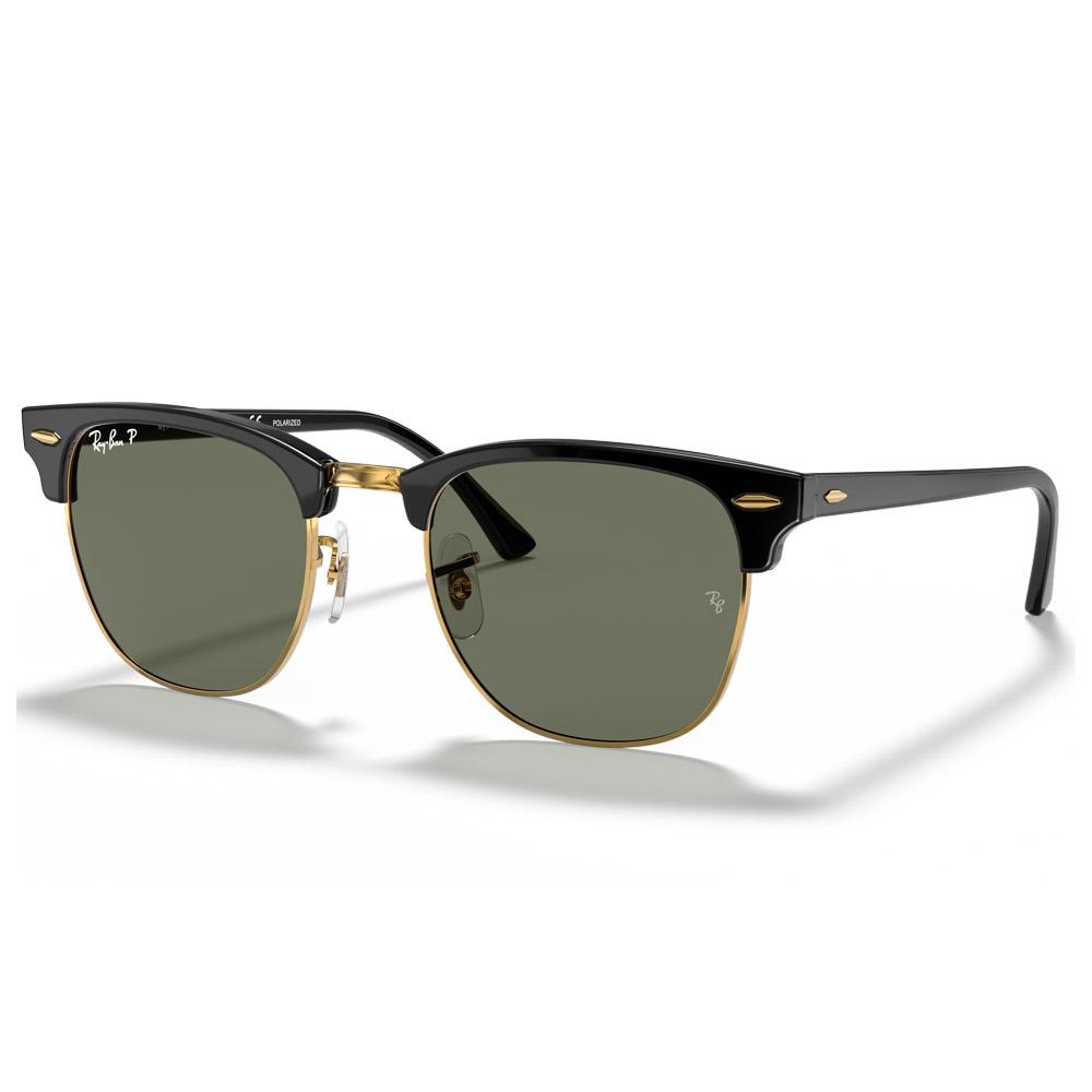 Ray Ban - RB3016 Clubmaster Classic Polished Black Gold Green G-15 Polar - 51 - Sunglasses