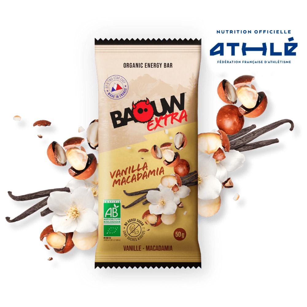 Baouw - Extra Bio 50 g Vanille Macadamia - Energieriegel - Vanille Macadamia - Glisshop.de