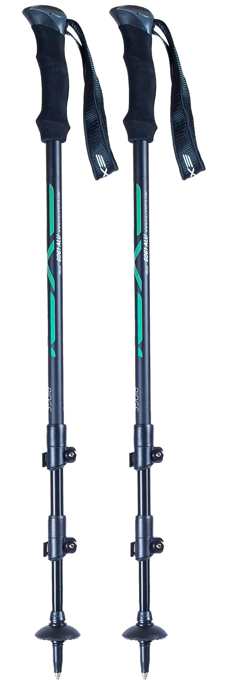 Exel - Ridge Alu 100-135 Black Green - Hiking poles