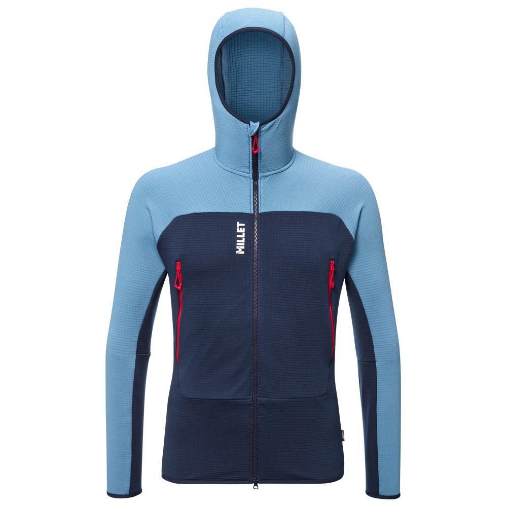 Millet - Fusion Grid Hoodie Coronet Blue Saphir - S - Fleece