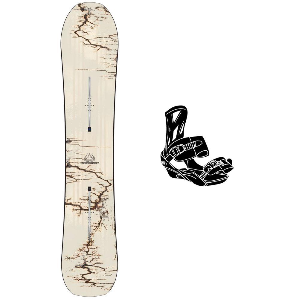 Burton - Pack Snowboard Cartographer Fractal Burning - 159W + Freestyle - Snowboard