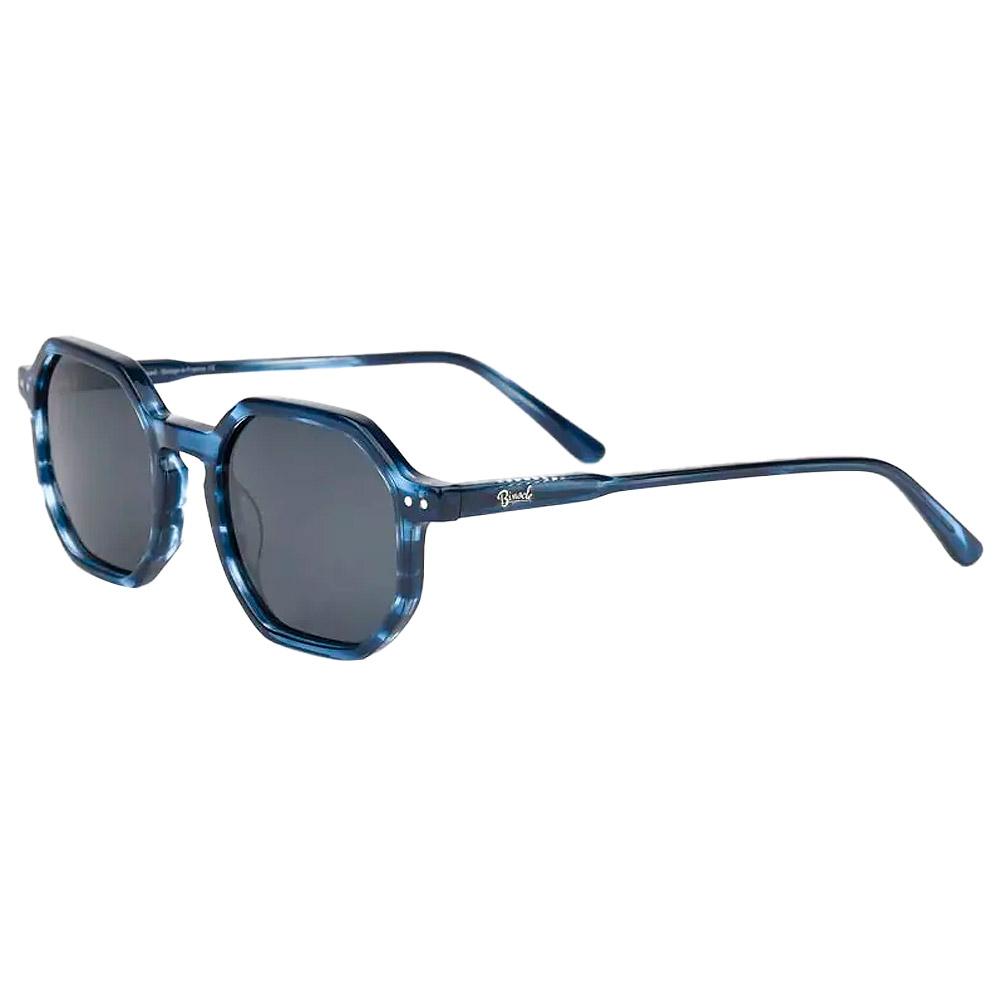 Binocle Eyewear - Bogota Shiny Blue Wood Grey Polarized - Sunglasses