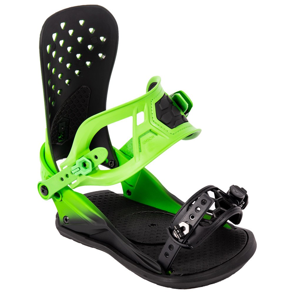 Attacco Snowboard UNION Strata colore Acid Green Colore Verde Fluo Misura Attacco  Snowboard Taglia Media dal 41 al 43