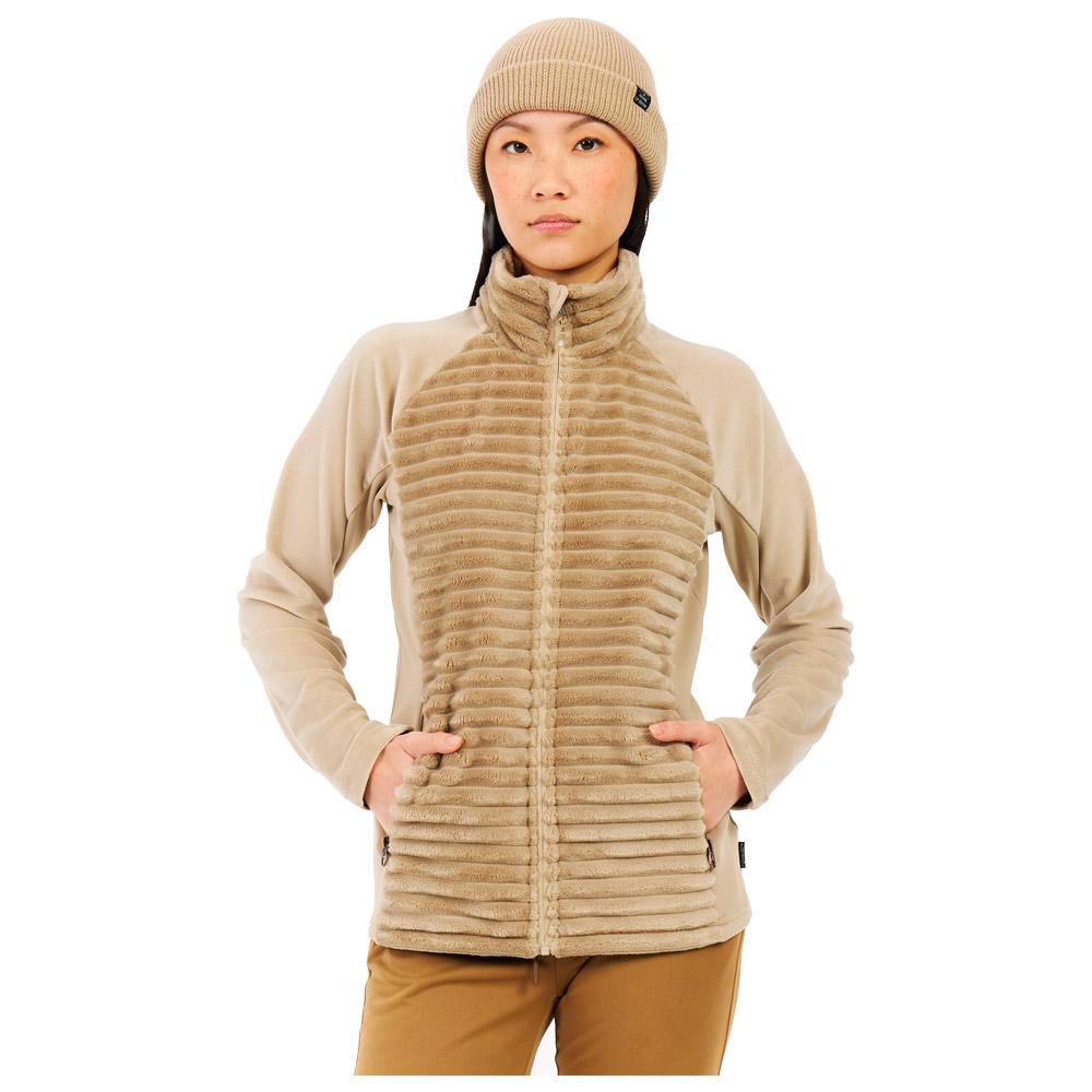 Protest - Prtdelay Outdoor Full Zip Top Bamboo Beige - M - Fleece - Größe M - Beige - Damen - Glisshop.de