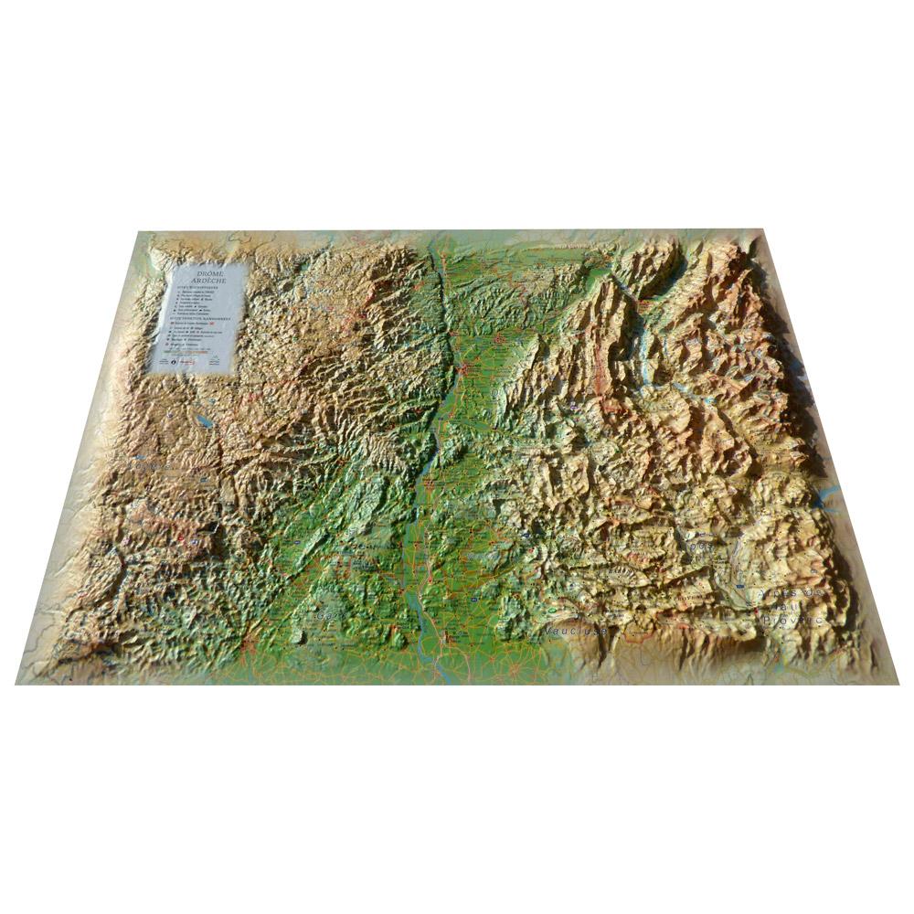 3DMAP - Drôme-Ardèche - Raised-relief map