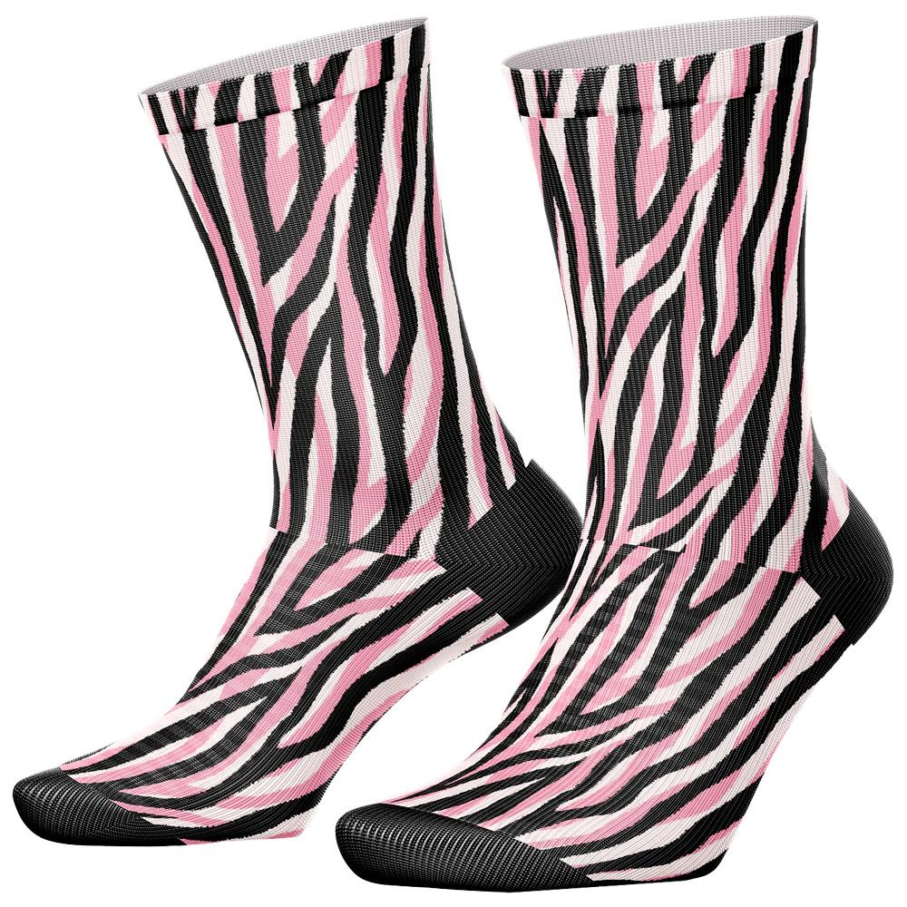 Curlynak - Running High Socks Pink Zebre - 35-38 - Trail running socks