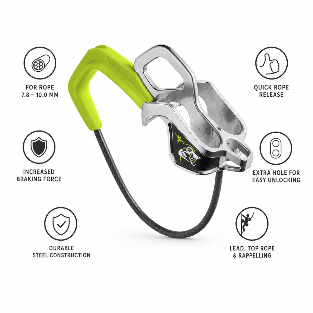 Dispositif D'Assurage EDELRID Mega Jul II – Acier Inoxydable, Léger, Pour Escalade Et Descente