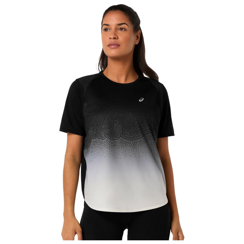 Asics - Road Fade Short Sleeve W Black Cream - L - Trail T-Shirt - Größe L - Schwarz - Damen - Glisshop.de