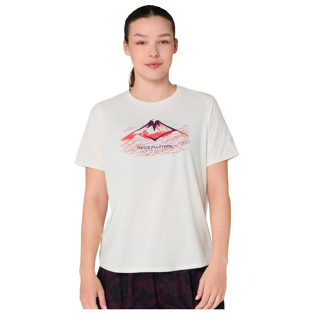 Asics - Fujitrail Logo Short Sleeve W Cream - XS - Trail tee-shirt