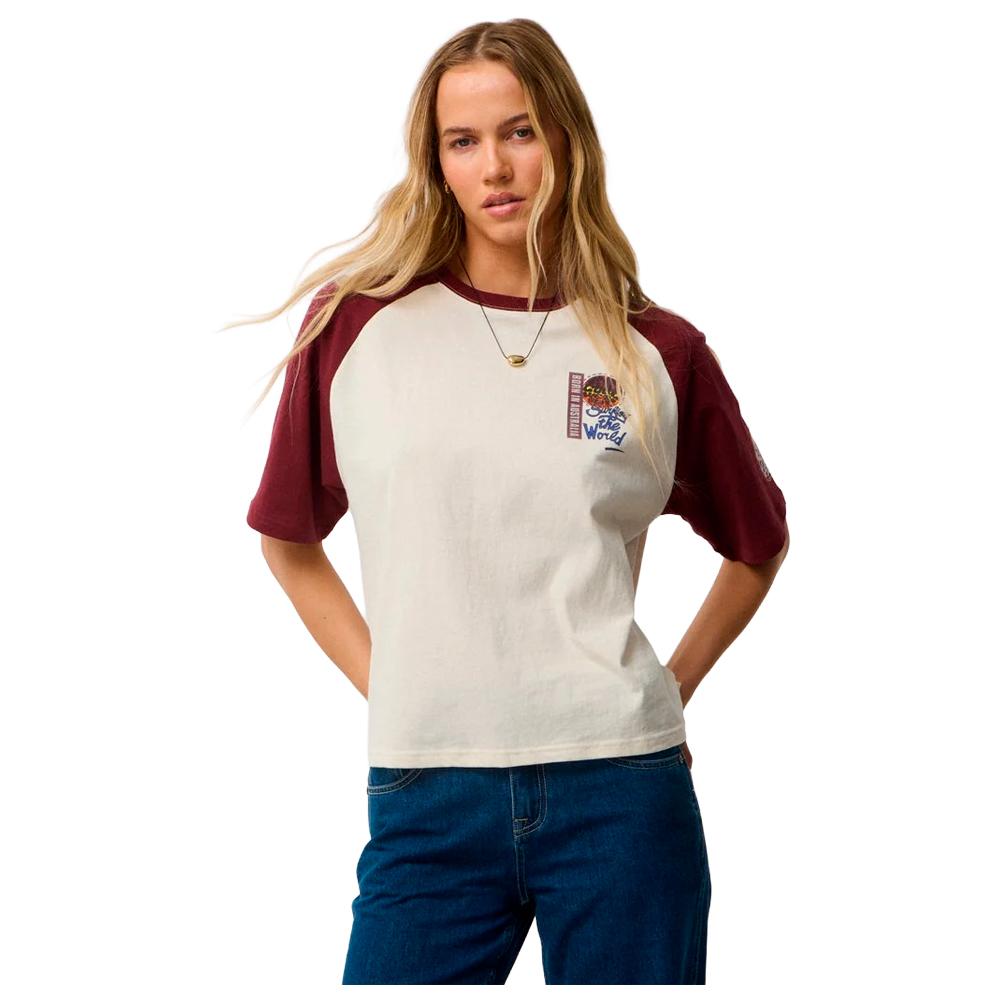 Rip Curl - Surf The World Boxy Bone - S - Tee-Shirt