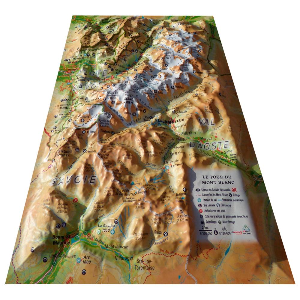 3DMAP - Le Tour Du Mont-Blanc - Raised-relief map