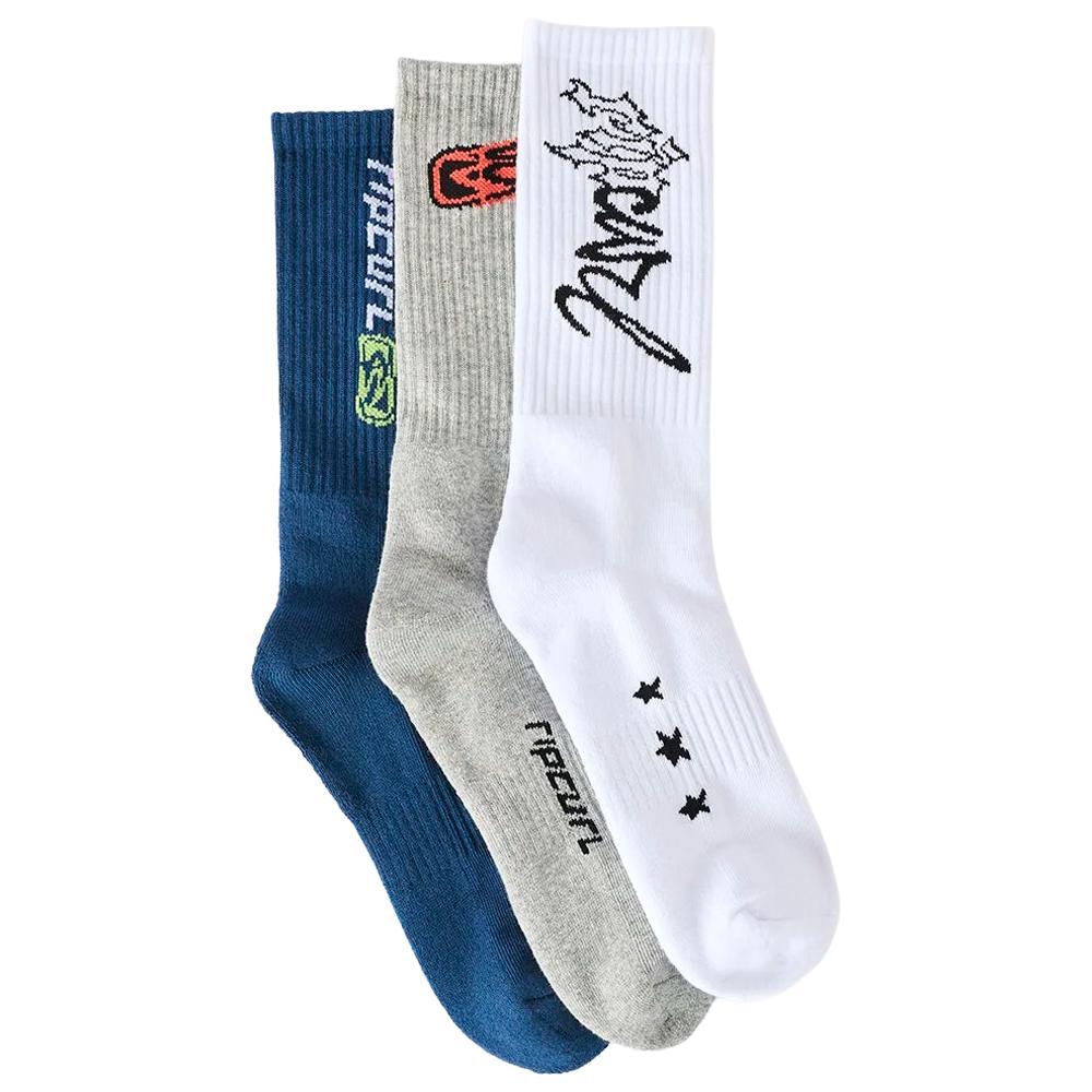 Rip Curl - Retro Crew Sock 3-Pk Grey Heather - Socks