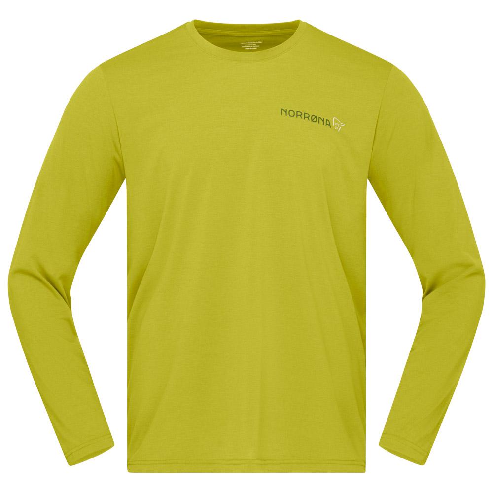 Norrona - Femund Tech Long Sleeve Golden Lime - L - Wander-T-Shirt - Größe L - Grün - Herren - Glisshop.de