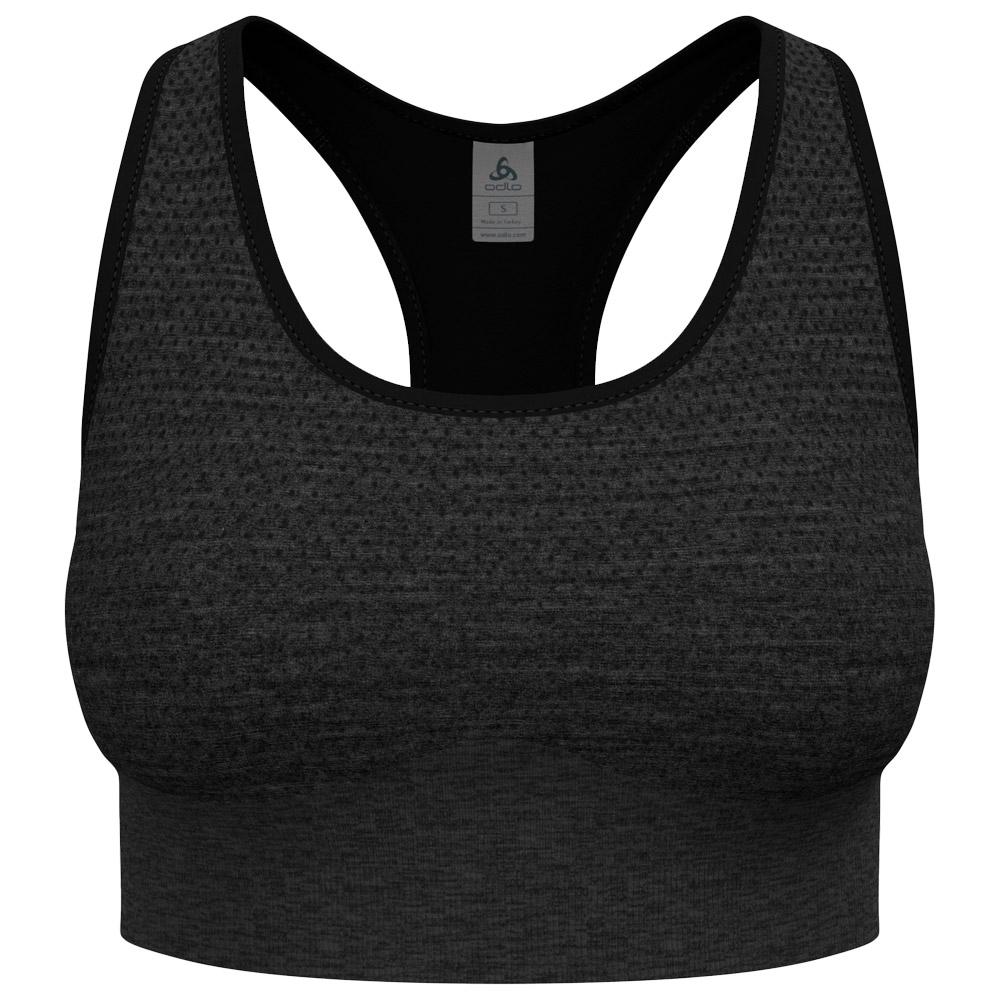Odlo - Seamless Medium Padded Sport Brassière Black Melange - L - Sports Bra