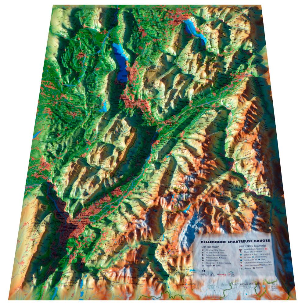 3DMAP - Bauges-Belledonne-Chartreuse - Raised-relief map