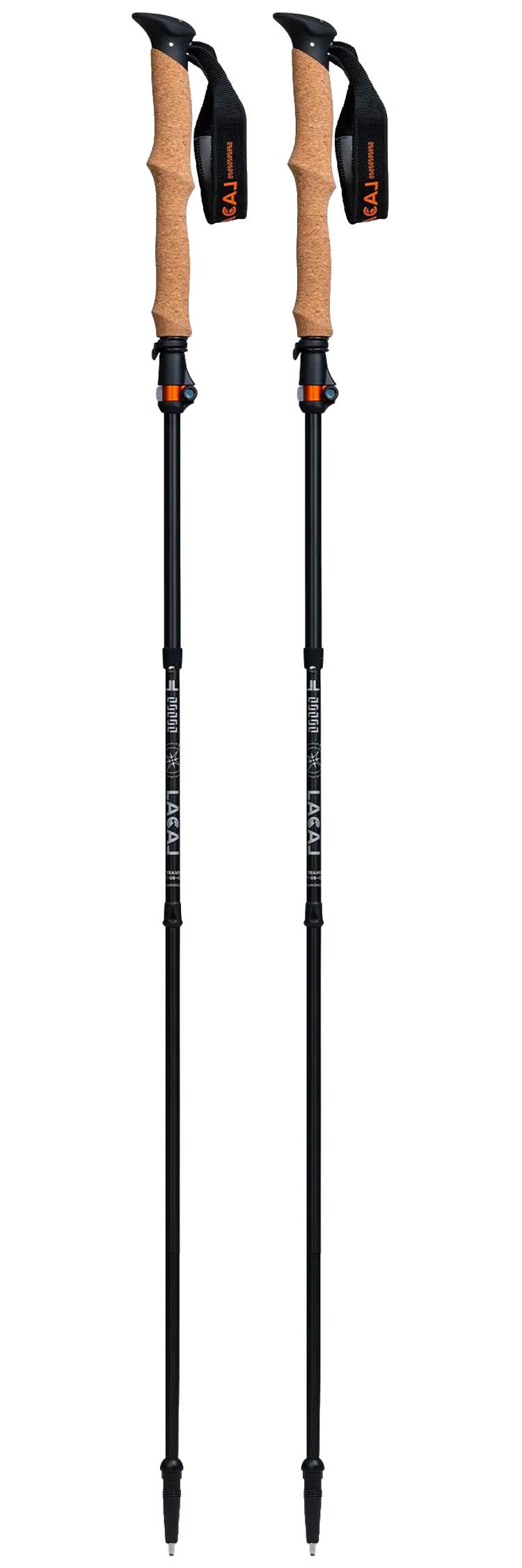 Lacal - Travel Stick Compact 105-125 cm Black Wood - Hiking poles