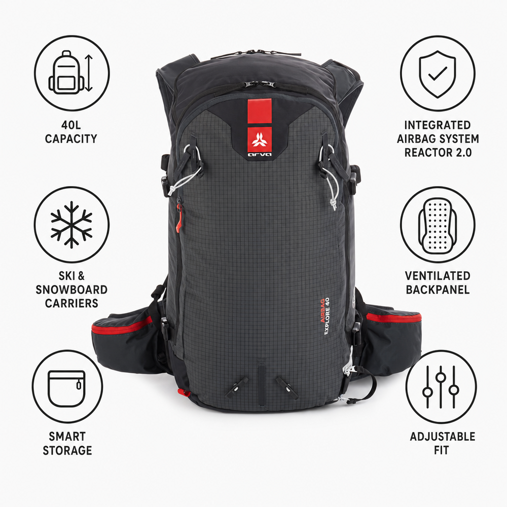 Mochila airbag Arva Explore 40 Switch Black - Invierno 2027 | Glisshop