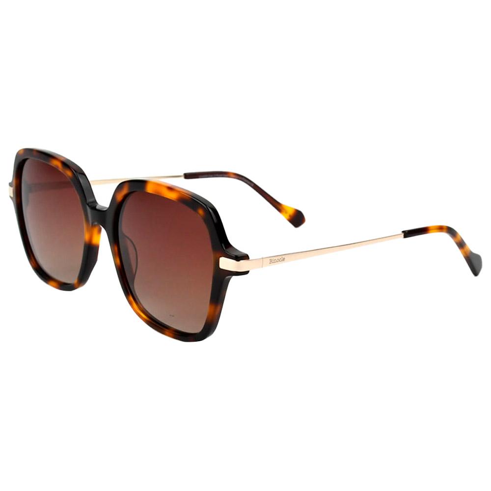 Binocle Eyewear - Marbella Shiny Gold Tortoise Gradient Brown Polarized - Sunglasses
