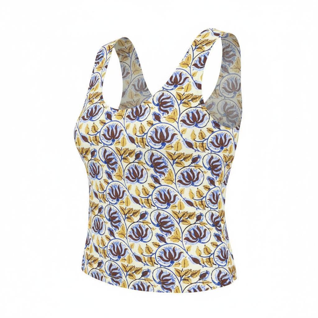 Picture - Silya Printed Tank Top Alpine Thistle Print - XS - Tee-Shirt