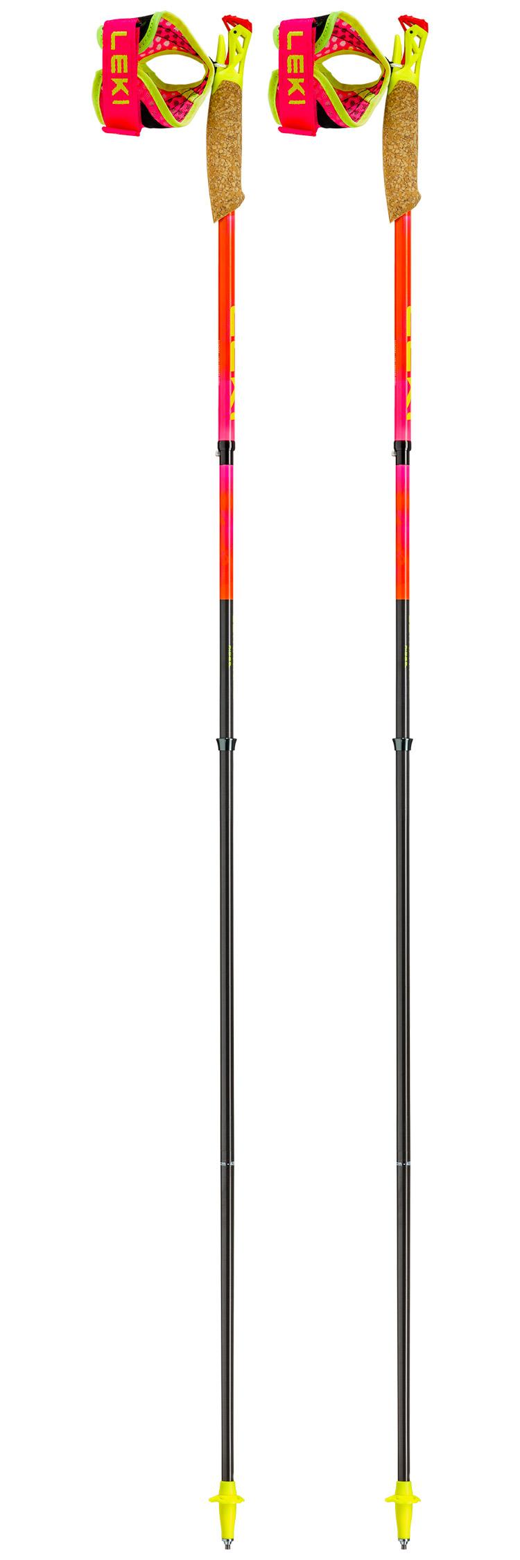 Leki - Ultratrail Fx.One Superlite Neon Pink Pastel Orange Neon Yellow - 125 - Trail running poles