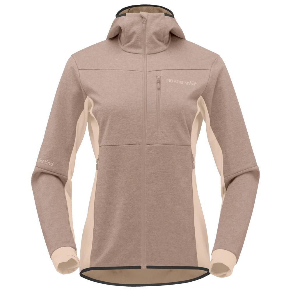 Norrona - Falketind Warm2 Octa Hood W's Winter Twig - L - Fleece - Größe L - Beige - Damen - Glisshop.de