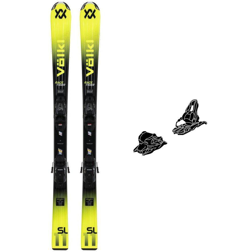 Volkl - Pack Ski Racetiger Jr Yellow E - 100 + 4.5 Vmotion Jr Black Anthracite - Ski - Größe 100 - Schwarz - Glisshop.de