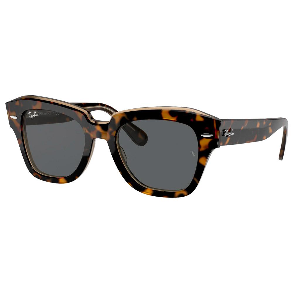 Ray Ban - RB2186 State Street Polished Havana Brown Transparent Dark Grey - 49 - Sunglasses