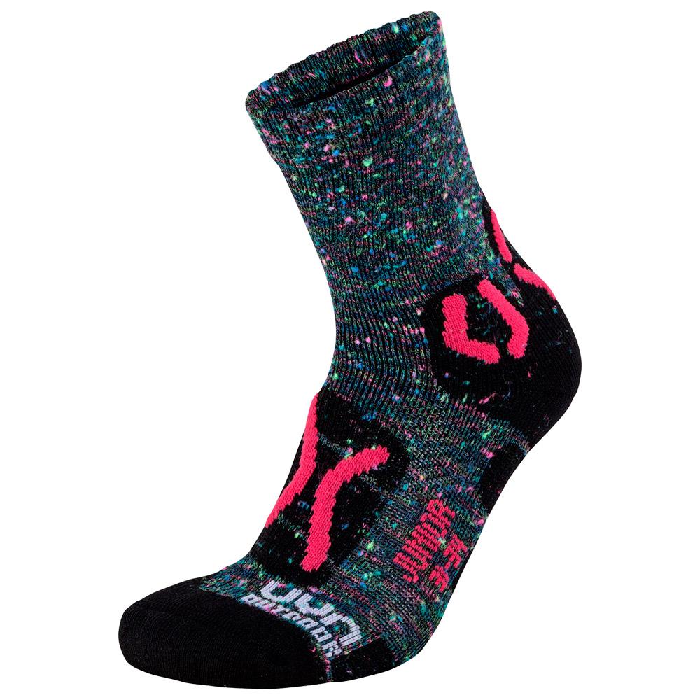 Uyn - Outdoor Explorer Jr Grey Multicolor Pink - 24-26 - Socken - Größe 24-26 - Grau - Glisshop.de