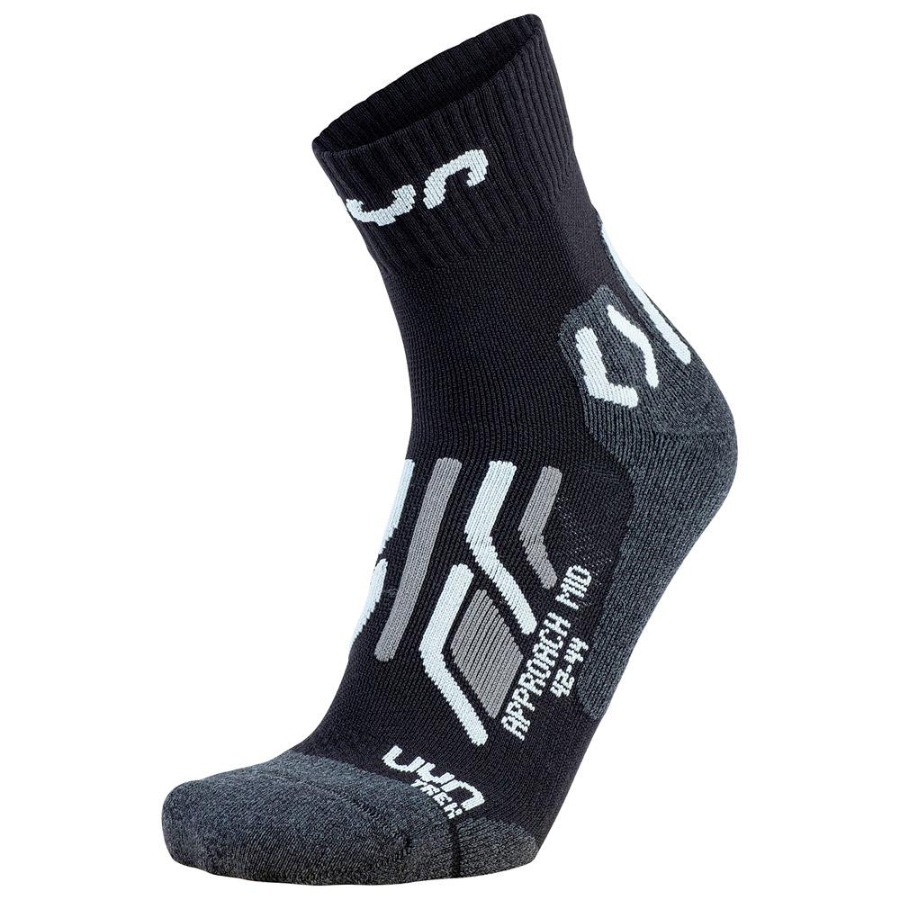 Uyn - Trekking Approach Mid Lady Black Grey - 35-36 - Socken - Größe 35-36 - Schwarz - Damen - Glisshop.de