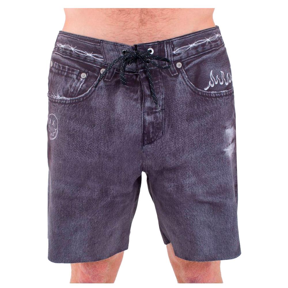 Hurley - Phntm Eco Denim Bdst 18 Black - 30 - Badeshort - Größe 30 - Schwarz - Herren - Glisshop.de