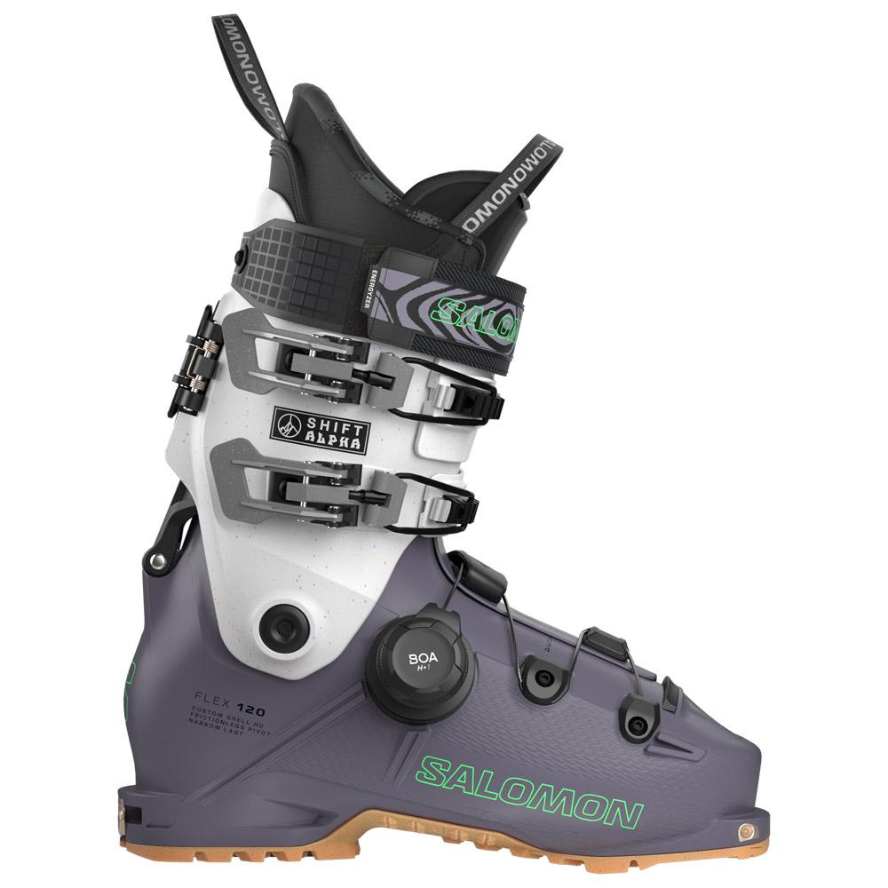 Salomon - Shift Alpha S Boa 120 Shark Gray Aurora Pastel Green - 25-25.5 - Ski boots
